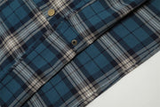 Plaid Shirt with Mock Layer Sweatshirt Sleeves-streetwear-techwear
