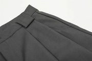 Pleated Arc Leg Suit Pants-streetwear-techwear