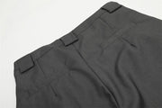 Pleated Arc Leg Suit Pants-streetwear-techwear