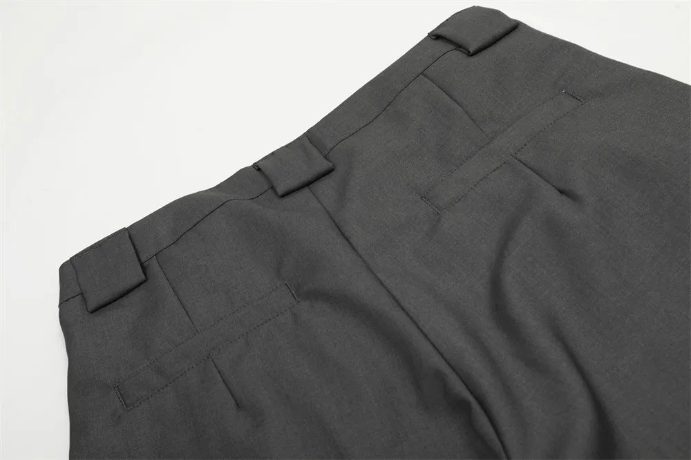 Pleated Arc Leg Suit Pants-streetwear-techwear