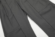 Pleated Arc Leg Suit Pants-streetwear-techwear