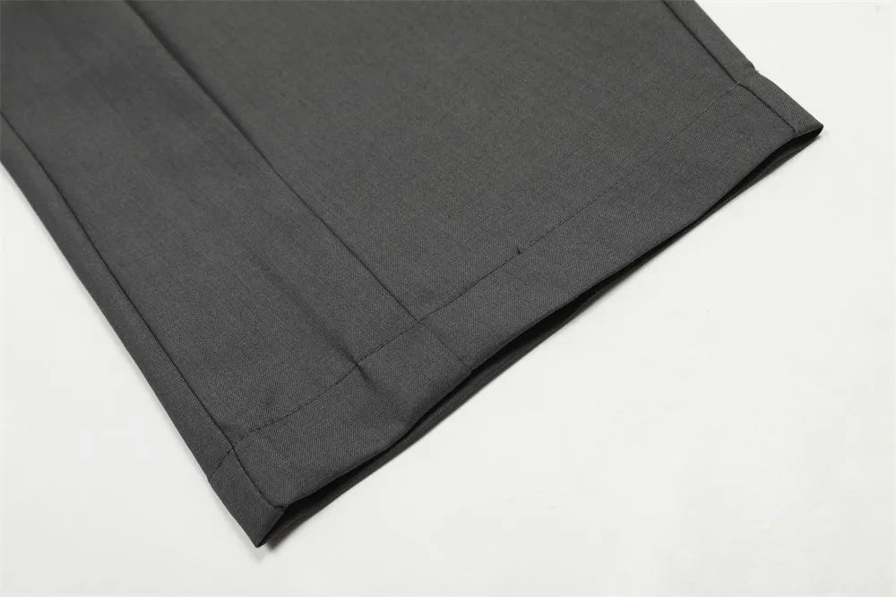 Pleated Arc Leg Suit Pants-streetwear-techwear