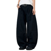 Pleated Arc Leg Suit Pants-streetwear-techwear
