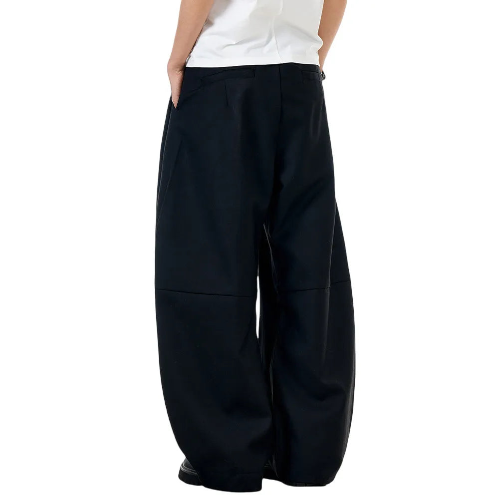 Pleated Arc Leg Suit Pants-streetwear-techwear