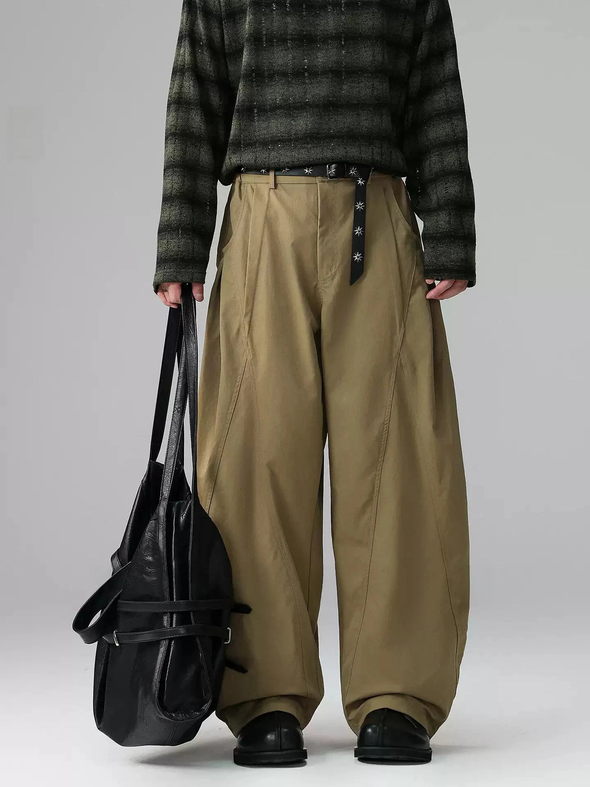 Pleated Arc Leg Utility Trousers