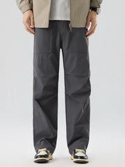 Pleated Knee Straight Leg Ripstop Pants-streetwear-techwear