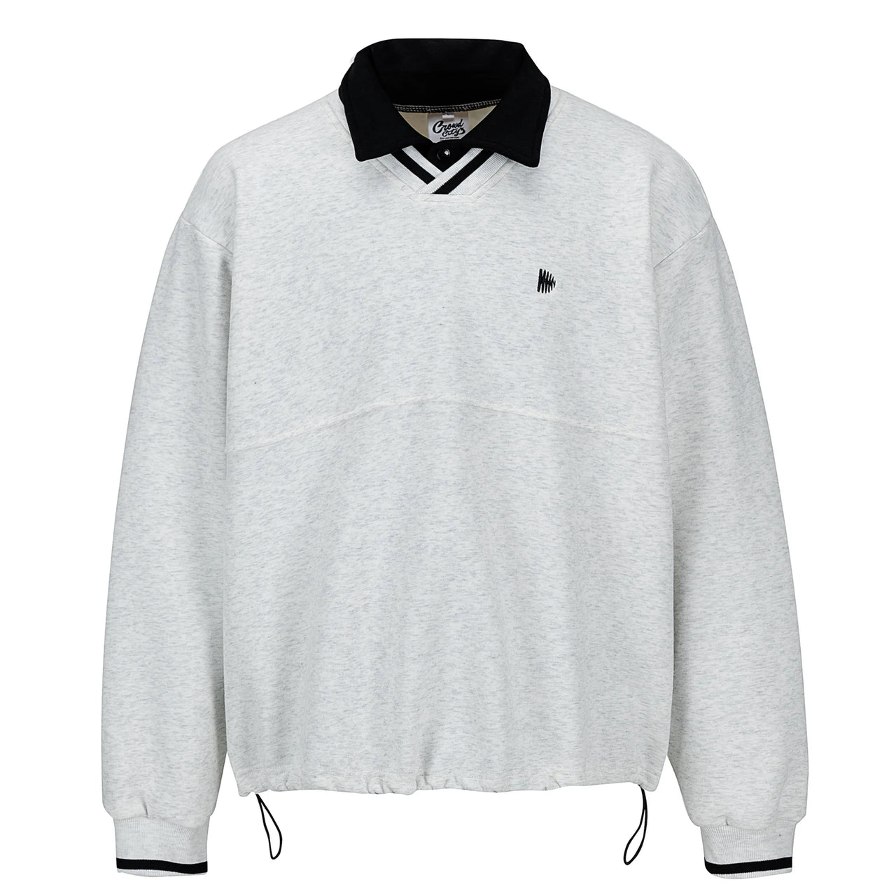 Preppy Collared Sweatshirt-streetwear-techwear