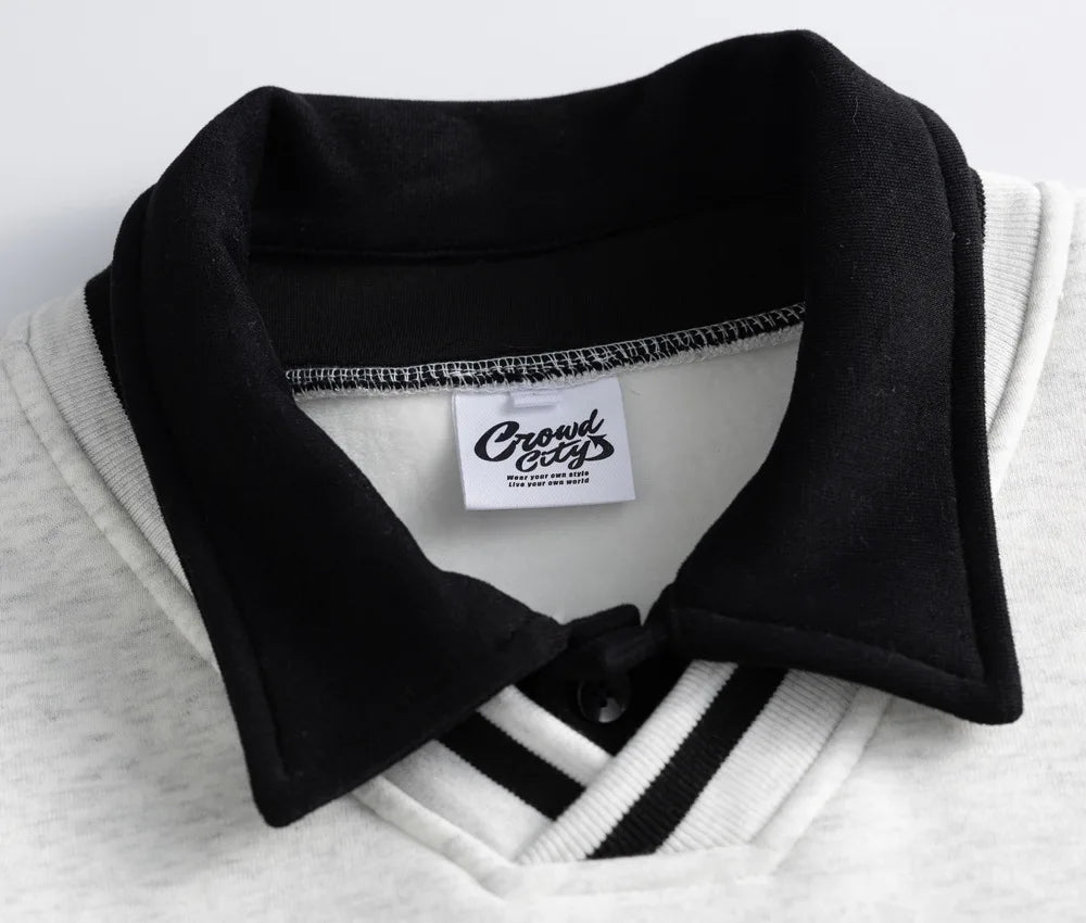 Preppy Collared Sweatshirt-streetwear-techwear