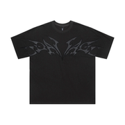 'Rage' Leather Applique T-Shirt-streetwear-techwear