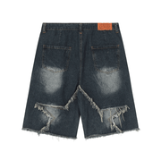 Raw Hem Star Jorts-streetwear-techwear