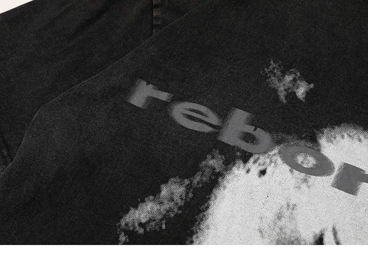 'Reborn' Acid Wash Graphic T-Shirt-streetwear-techwear