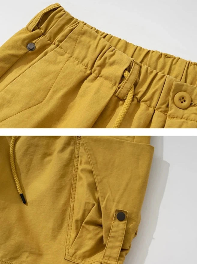 Relaxed Drawstring Cargo Pants-streetwear-techwear