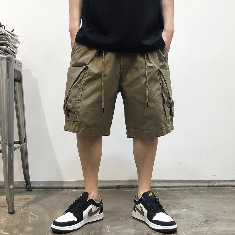 Relaxed Drawstring Cargo Pants