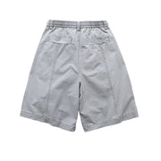 Relaxed Fit Pleated Knee Drawstring Shorts-streetwear-techwear