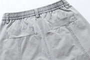 Relaxed Fit Pleated Knee Drawstring Shorts-streetwear-techwear