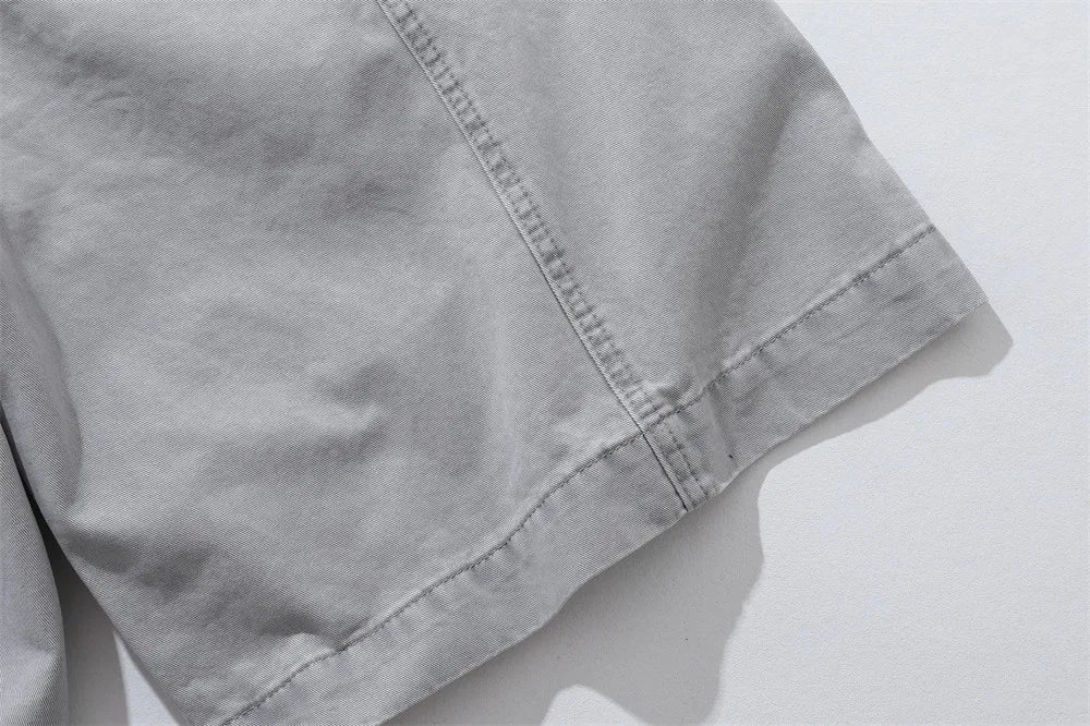 Relaxed Fit Pleated Knee Drawstring Shorts-streetwear-techwear