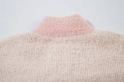 Retro Flame Mohair Style Zip Up Sweater-streetwear-techwear