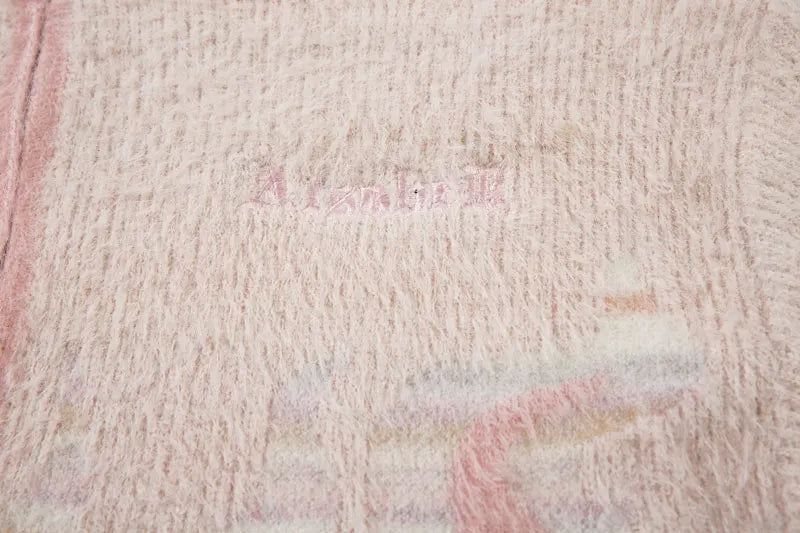 Retro Flame Mohair Style Zip Up Sweater-streetwear-techwear