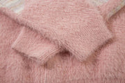 Retro Flame Mohair Style Zip Up Sweater-streetwear-techwear