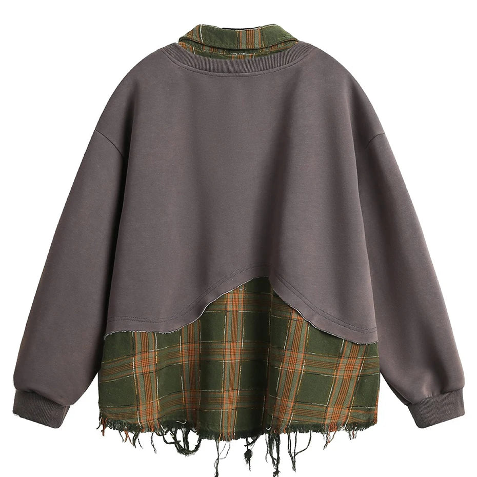 Plaid sweatshirt clearance