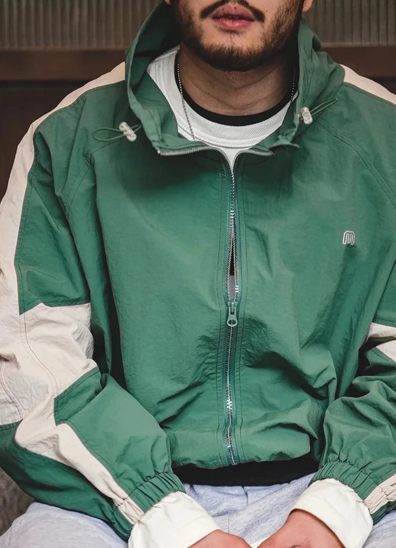Retro style windbreaker discount