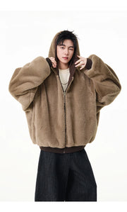 Reversible Teddy Fur Bomber-streetwear-techwear