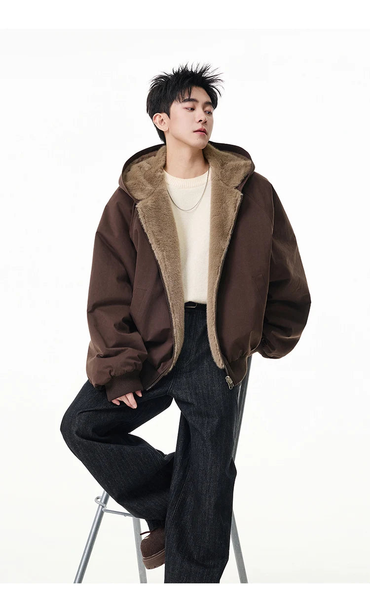 Reversible Teddy Fur Bomber-streetwear-techwear