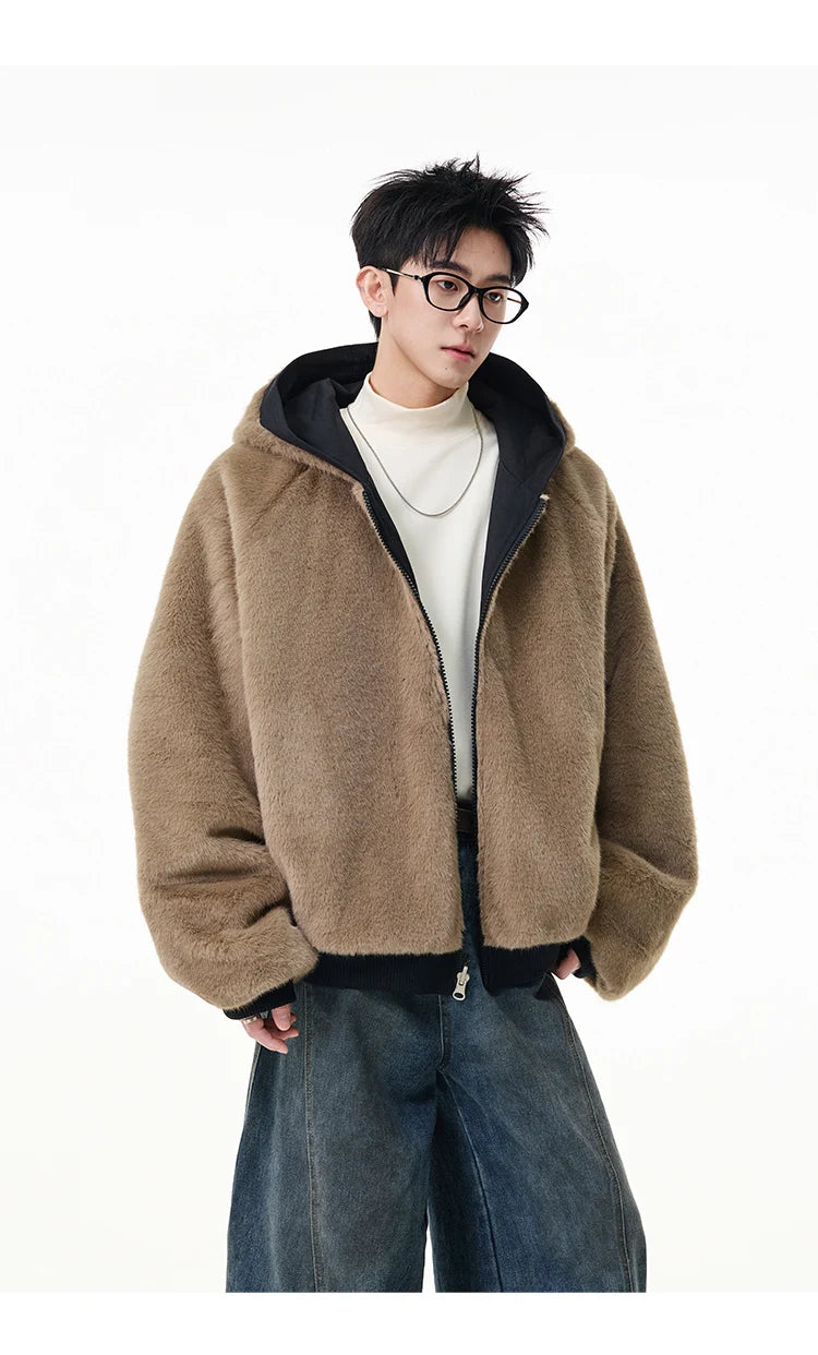 Reversible Teddy Fur Bomber-streetwear-techwear