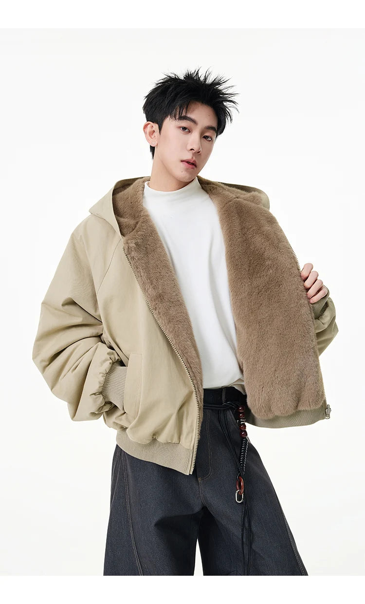 Reversible Teddy Fur Bomber-streetwear-techwear