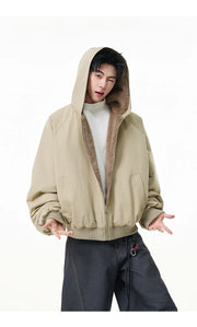 Reversible Teddy Fur Bomber-streetwear-techwear