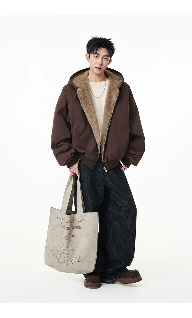 Reversible Teddy Fur Bomber-streetwear-techwear