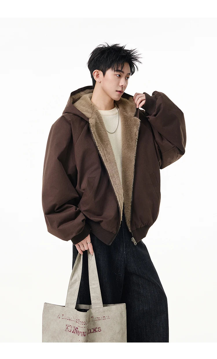 Reversible Teddy Fur Bomber-streetwear-techwear