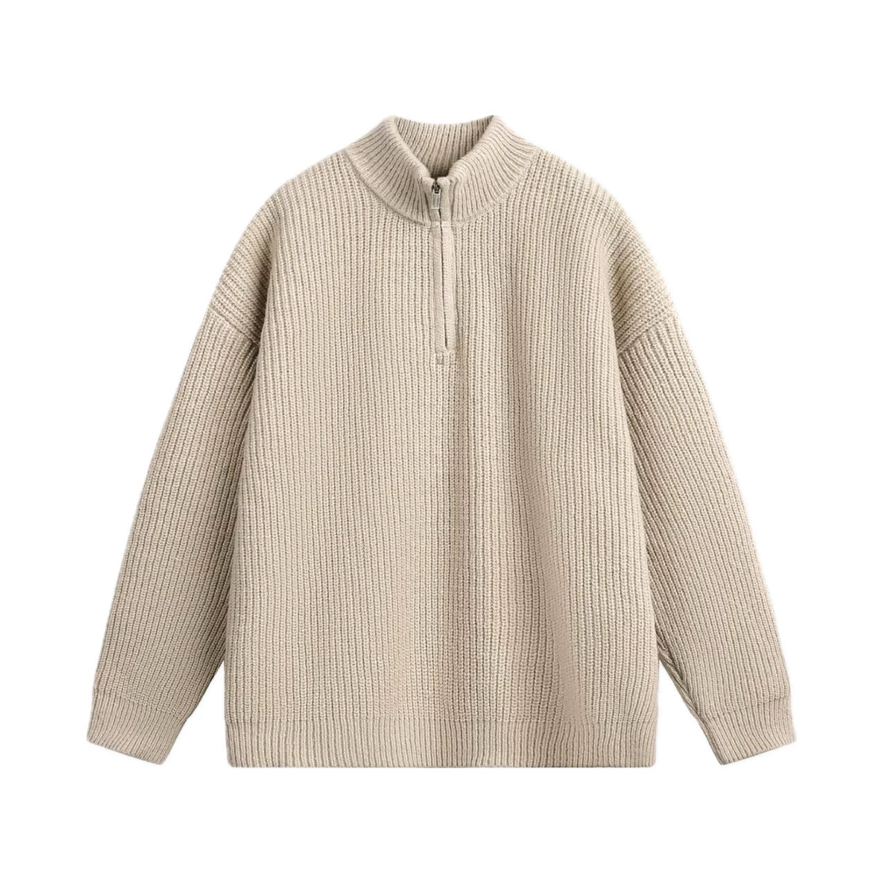 Rib Knit 1/4 Zip-streetwear-techwear