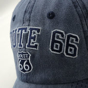 'Route 66' Vintage Style Washed Cap-streetwear-techwear