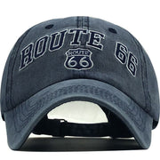 'Route 66' Vintage Style Washed Cap-streetwear-techwear