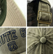 'Route 66' Vintage Style Washed Cap-streetwear-techwear