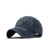 'Route 66' Vintage Style Washed Cap-streetwear-techwear