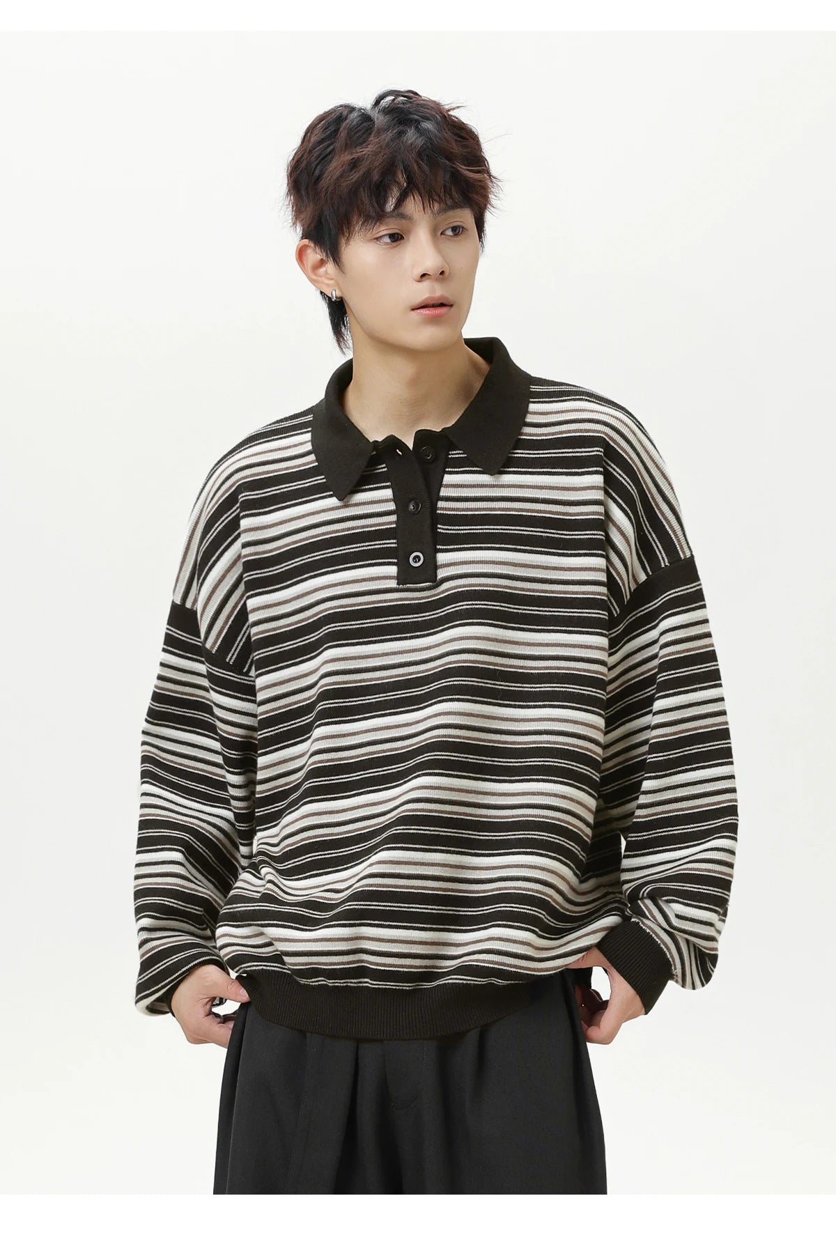 Knitted Stripe Rugby Shirt