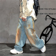 Copper Dust Baggy Denim Jeans-streetwear-techwear