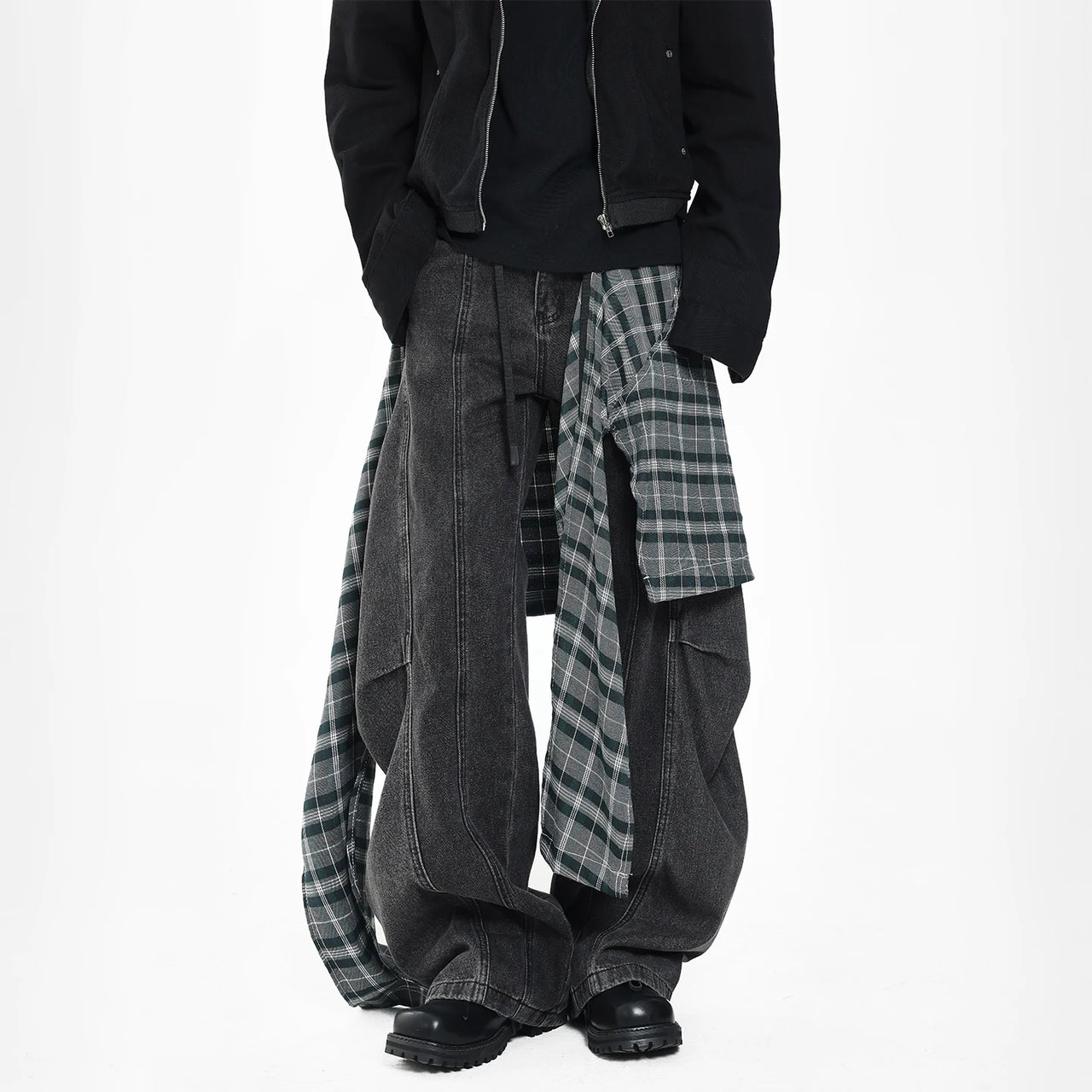 Deconstructed Flannel Jeans