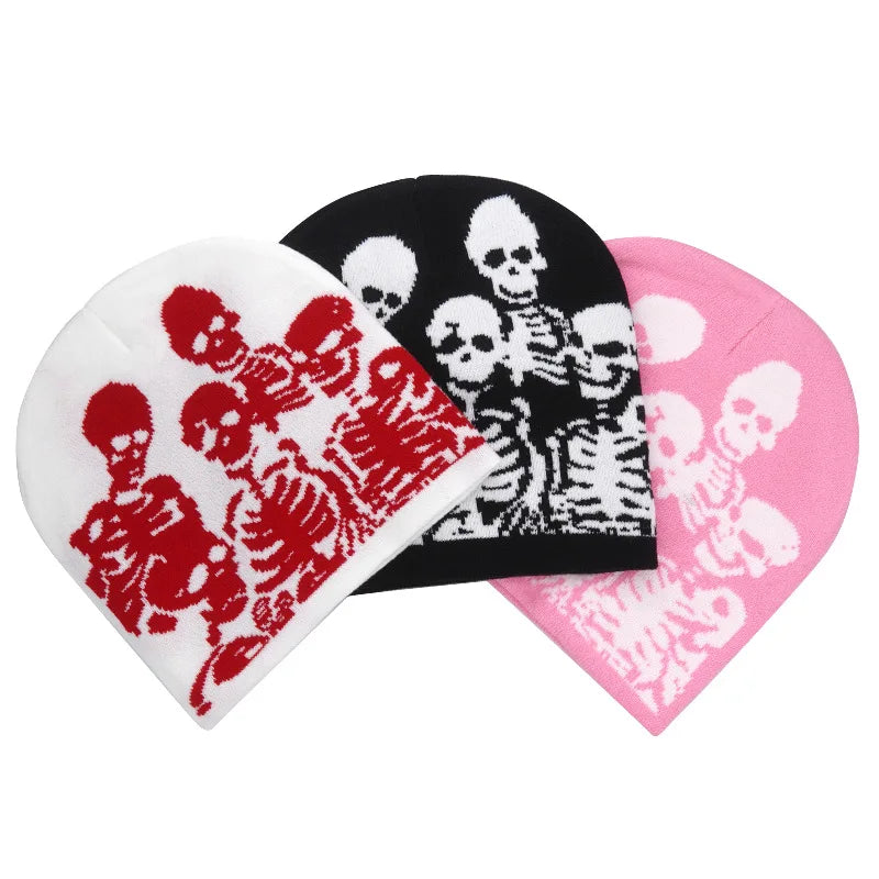 Skeleton Gang y2k Graphic Toque Beanie