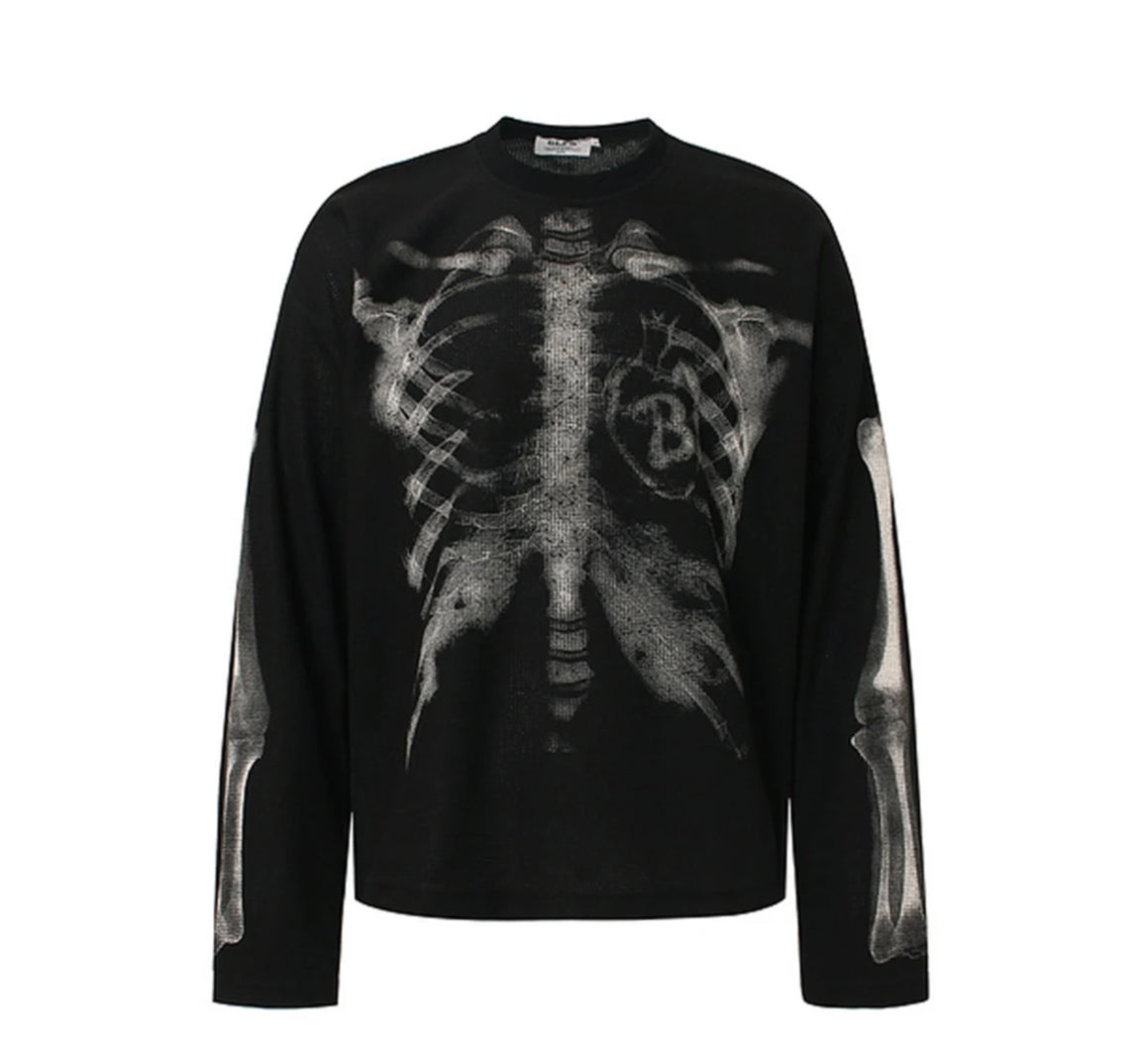 Skeleton X-Ray Graphic Long Sleeve-streetwear-techwear