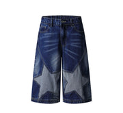 Star Patch Long Length Jorts-streetwear-techwear