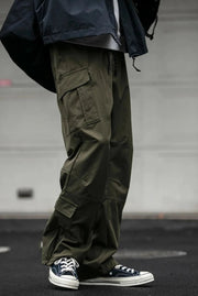 Straight Leg Twill Cargo Pants-streetwear-techwear