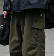 Straight Leg Twill Cargo Pants-streetwear-techwear