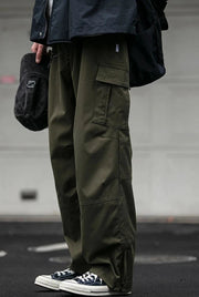 Straight Leg Twill Cargo Pants-streetwear-techwear