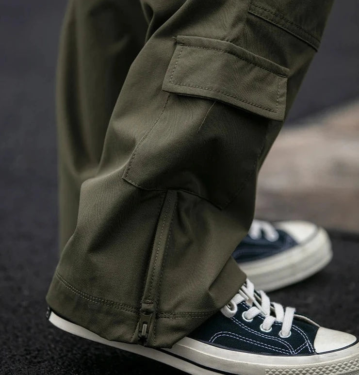 Straight Leg Twill Cargo Pants-streetwear-techwear