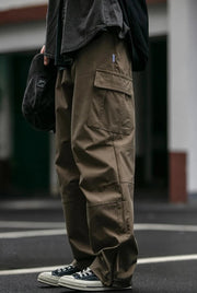 Straight Leg Twill Cargo Pants-streetwear-techwear