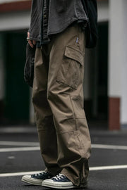 Straight Leg Twill Cargo Pants-streetwear-techwear