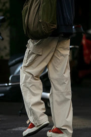 Straight Leg Twill Cargo Pants-streetwear-techwear